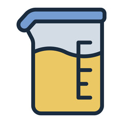 liquid jar filled line icon for beaker experiment stem lab