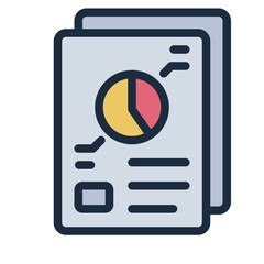 data chart filled line icon for analytics research in stem learning