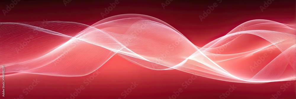 Poster coral waves gracefully intertwining across an elegant background creating a soothing atmosphere