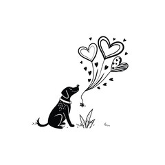 dog and heart