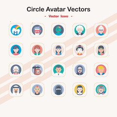 Collection of Circle Avatar Vectors