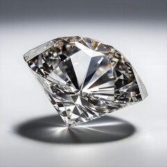 Sparkling Diamond on Grey Background