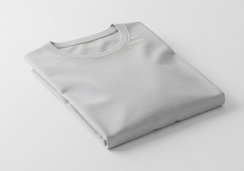 Folded T-shirt, plain grey blank product mockup for e-commerce, fashion advertising, and branding visuals