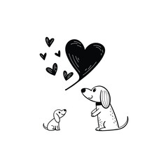 heart and dog