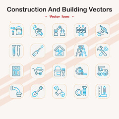 Construction and Building Tools Icons Collection