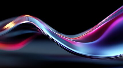 Colorful abstract wave patterns on a dark background create a dynamic visual effect.