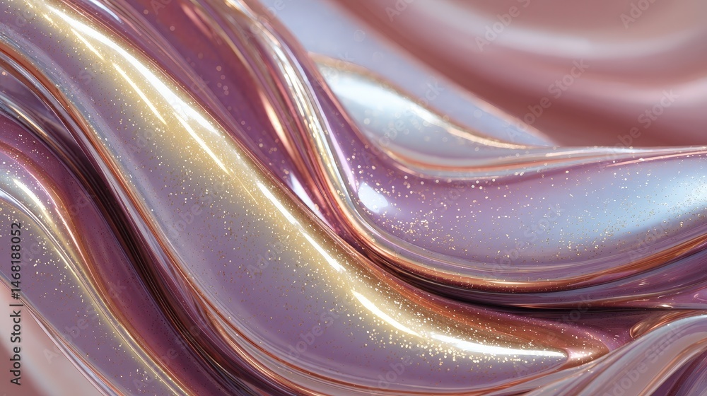 Poster fluid abstract design with shimmering pastel colors and smooth textures.