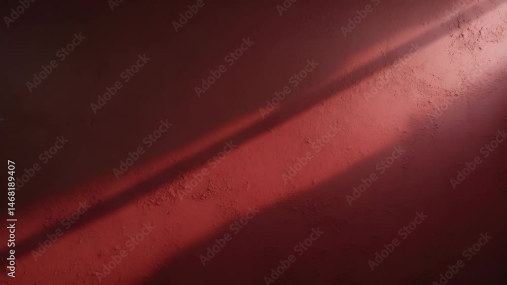 Poster detailed view of an empty red textured wall with shadows and minimal background