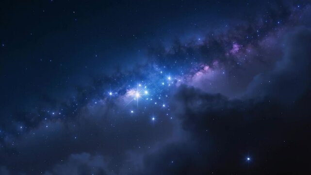 Pleiades in a dark night sky scene