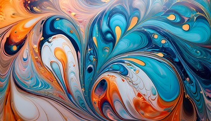 abstract beautiful drawing of ebru turkish style of painting ebru on water with acrylic paints swirls waves a stylish combination of natural luxury