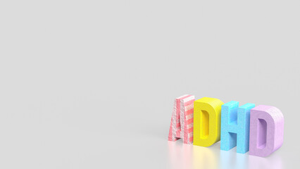 The ADHD multi color for medical and education concept 3d Rendering.