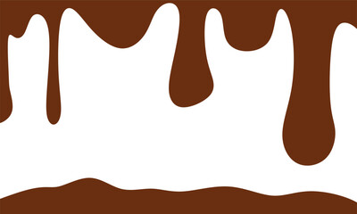 chocolate vector. chocolate background. melted chocolate on a white background. Dripping melted chocolate background with space for text, isolated flat vector illustration. background	