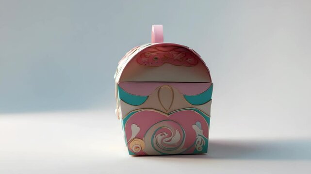 Ai Cardboard treat box illustration, cute and compact, ideal for small gifts