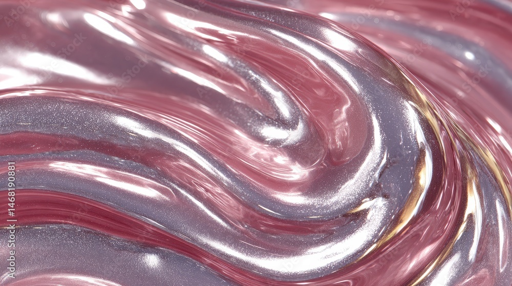 Poster abstract swirling patterns in shades of red and silver create a dynamic visual effect.