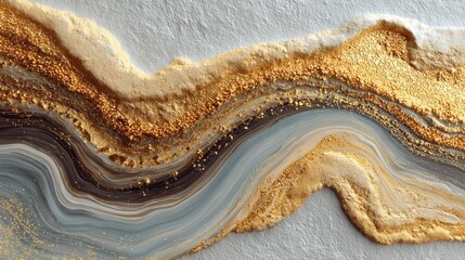 Obraz premium Abstract wavy pattern resembling natural textures with earthy tones and fluid lines.