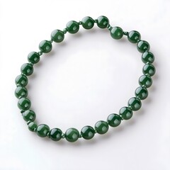 Obraz premium Elegant Handmade Jade Bracelet with Green Beads for Bohemian Style Fashion Jewelry Gift