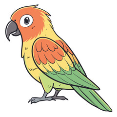 colorful parrot vibrant plumage orange head yel
