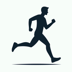 Fototapeta premium silhouette vector illustration of running person