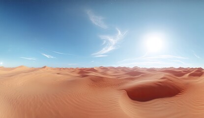 Naklejka premium Vast desert landscape under a brilliant sky