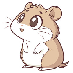 cute hamster illustration big eyes fluffy cheeks