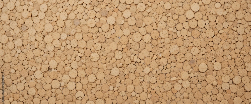 Poster natural cork texture eco-friendly background with unique circular patterns