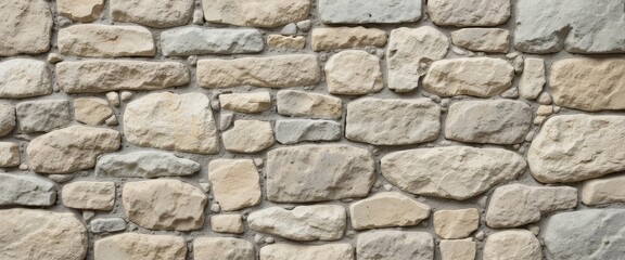 Fototapeta premium Rustic Beige and Gray Limestone Wall Texture Ideal for Building Facades