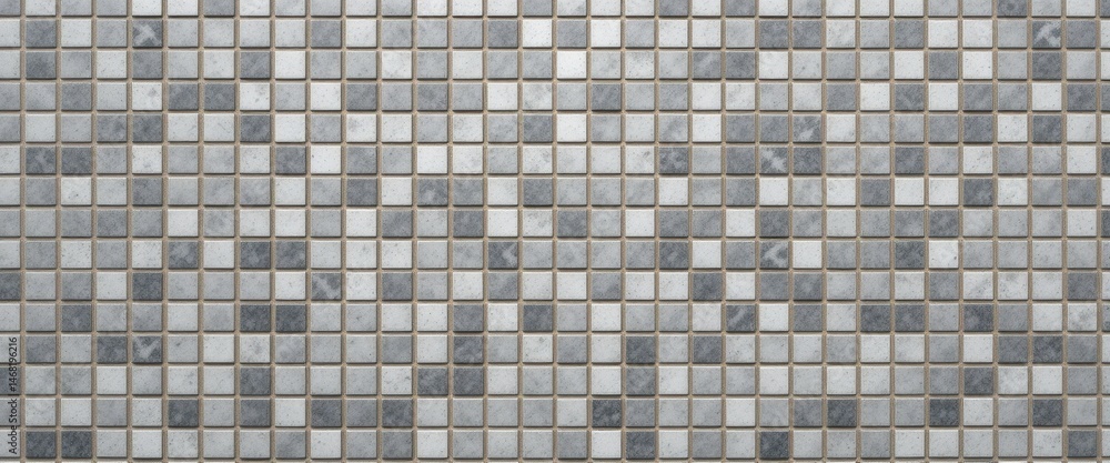 Poster gray and white small square tile mosaic texture seamless pattern for design projects