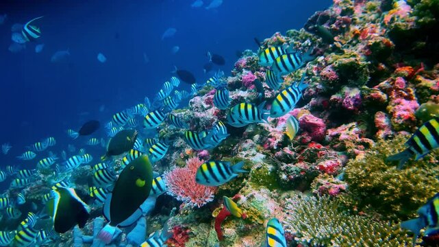 Tulamben Coral Gardens coral reef tropical fish species colorful live aquarium Bali