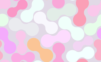Vector Seamless Soft Pastel Interconnected Shapes Pattern: Delicate Abstract Design for Calming Textiles, Gentle Wallpaper and Serene Digital Backgrounds