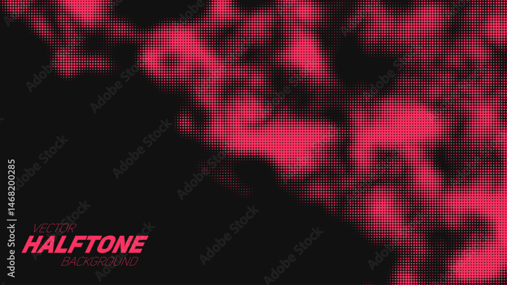 Aufkleber abstract vector torn red halftone background. scrathed dotted texture element.