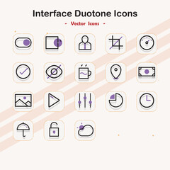 Collection of Modern Interface Duotone Icons