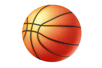 Fototapeta premium Isolated orange basketball ball on white background on transparent background