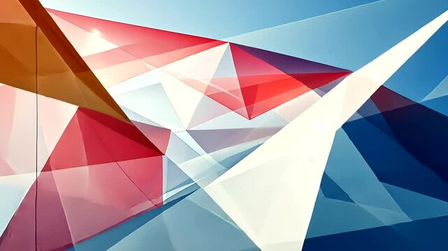 Abstract geometric planes Red white and blue