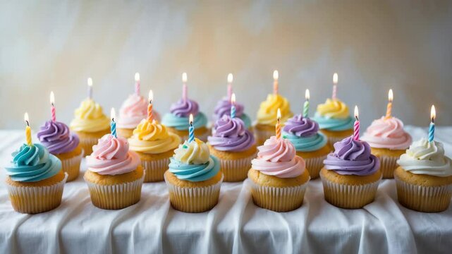A joyful adorable labradoodle dog in a party hat celebrating a birthday, with confetti falling around