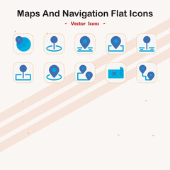 Maps and Navigation Flat Icons