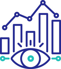 Predictive algorithms icon with editable stroke and color. Ideal for AI forecasting, data trends, machine learning, and analytics visuals.