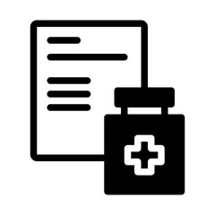 Fototapeta premium prescription bottle. This is a vector single icon with a semi solid style. perfect for any purpose, such as website design, mobile app design, logo design, pattern design, etc.
