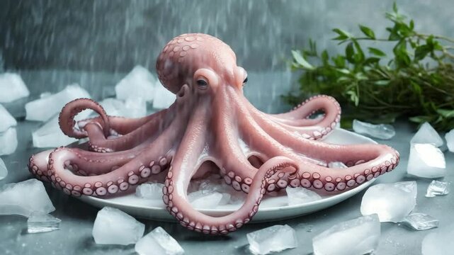 Octopus mollusk: This animal has eight appendages, many suckers, and a limb is utilized for reproduction.