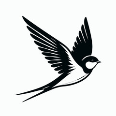 Obraz premium swallow bird silhouette vector illustration