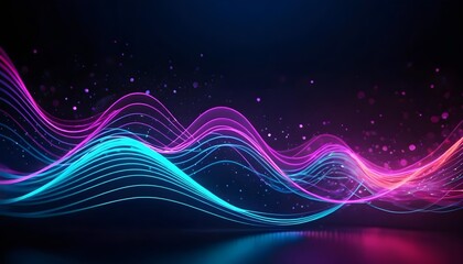 Abstract Neon Wave Background