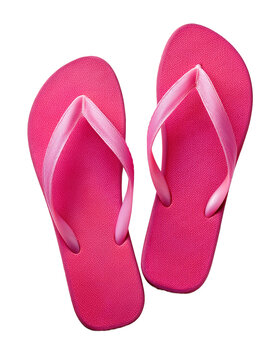 Pair of Flip-Flops on a White Background