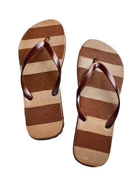 Pair of Flip-Flops on a White Background