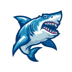 Dynamic vector logo design featuring a fierce shark emblem for esports teams and gaming events