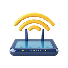 Modern wireless router icon 3d render high quality network technology web on transparent background
