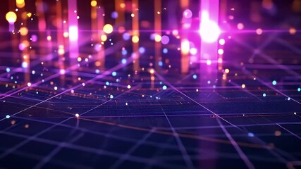 Abstract Digital Network with Blue and Purple Tones Illustrating Modern Technology Concepts - Powered by Adobe