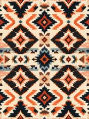 Fotobehang American tribal ethnic native pattern.Traditional Navajo,Aztec,Apache,Southwest and Mexican style fabric pattern.Abstract vector motifs pattern.For fabric,clothing,blanket,carpet,woven,wrap,decoration © Danielle