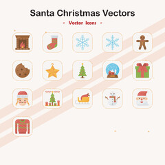 Santa Christmas Vector Icons
