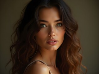Naklejka premium A Portrait Of Breathtakingly Gorgeous, Exotic, Beautiful Woman.