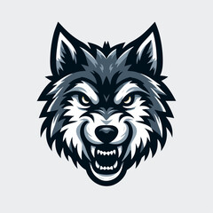 Fototapeta premium angry expression wolf head vector illustration