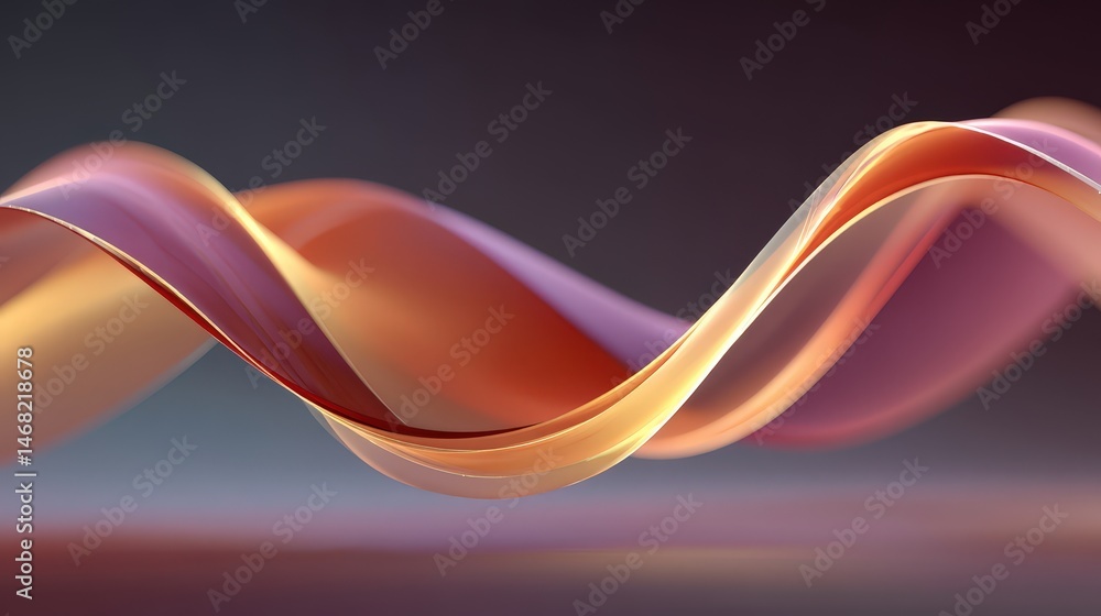 Poster abstract flowing waves in vibrant colors with a smooth gradient and dynamic motion.